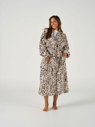 Plush Leopard Robe