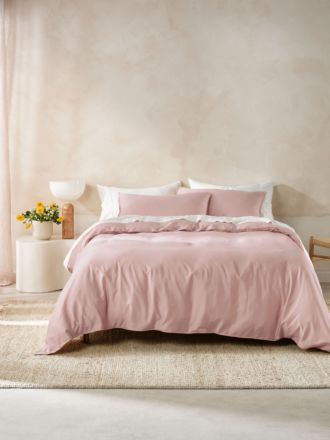 Surf Wash Dusty Rose 400TC Quilt Cover Set