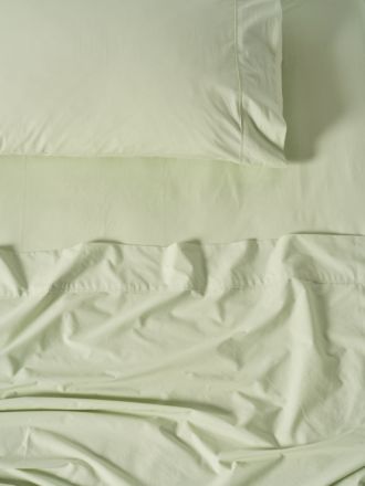 Winton 300TC Seagrass Cotton Percale Fitted Sheet 40cm