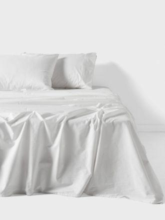 Winton 300TC White Cotton Percale Sheet Set