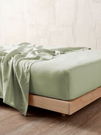 Nimes Wasabi Linen Fitted Sheet 50cm
