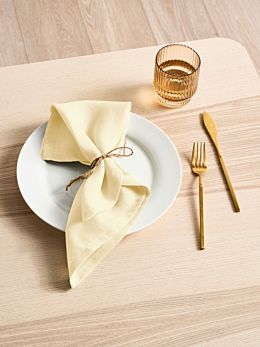 Nimes Lemon Linen 4-Piece Napkin Set
