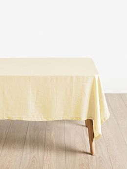 Nimes Lemon Linen Tablecloth