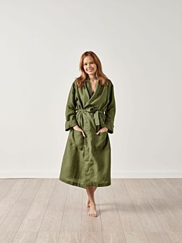Nimes Moss Linen Robe