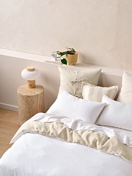 Nimes White-Natural Linen Duet Quilt Cover Set