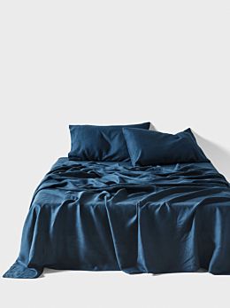 Pure Linen Navy Sheet Set