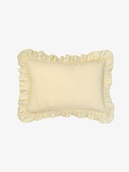 Nimes Lemon Linen Ruffle Cushion 40x60cm