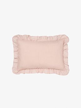 Nimes Rose Linen Ruffle Cushion 40x60cm
