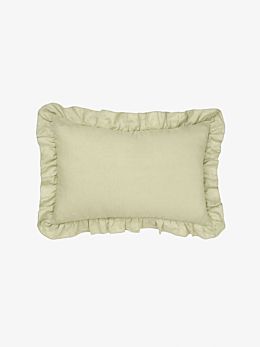 Nimes Wasabi Linen Ruffle Cushion 40x60cm