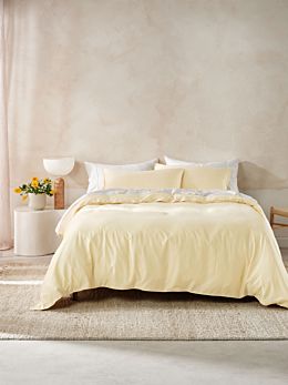 Surf Wash Butter 400TC Quilt Cover Set