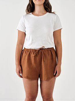 Nimes Cinnamon Linen Shorts