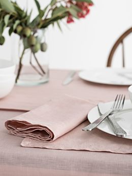 Nimes Rose Linen 4-Piece Napkin Set