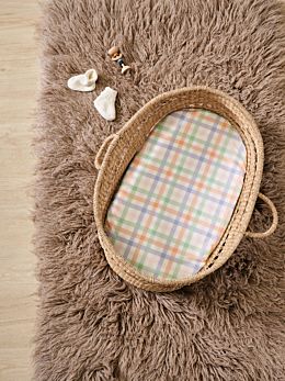 Playground Orange 2-Piece Bassinet Fitted Sheet Set