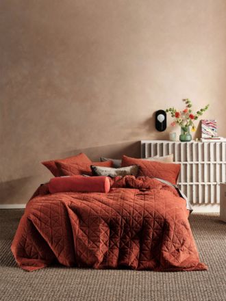 Heath Rust Quilt Cover Set