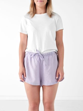 Nimes Lilac Linen Shorts