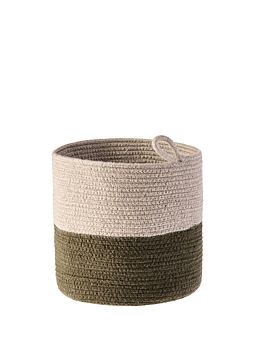 Duo Stripe Olive Storage Basket