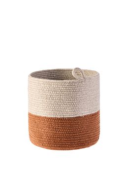 Duo Stripe Pecan Storage Basket
