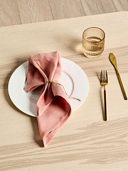 Nimes Rosette Linen 4-Piece Napkin Set