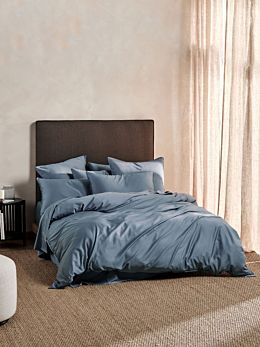 Nara Bamboo Cotton Bluestone Quilt Cover Set